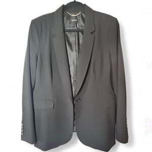 DKNY Womens Foundation Long Sleeve Black Jacket size 16